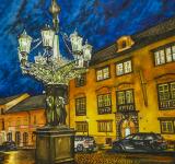 Loretánská ulice, Praha, akvarel, Josef Pepíno Balek