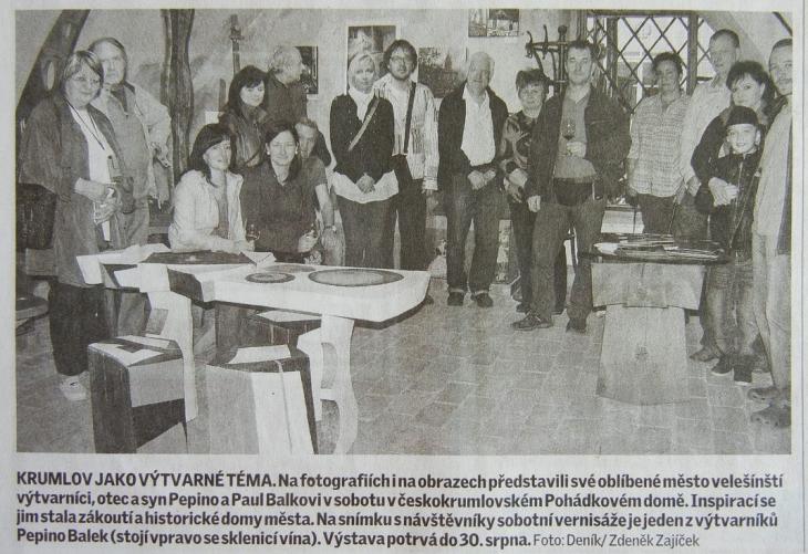 Krumlovská výstava Pepíno a Paul Balek v Deníku JČ