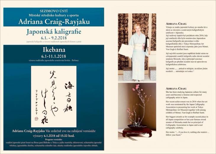 Adriana Craig, kaligrafie, ikebana, Josef Pepíno Balek