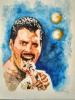 Freddie Mercury, akvarel, Josef Pepíno Balek